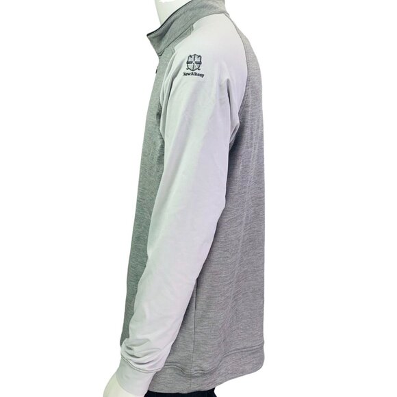 Straight Down Mens Quarter 1/4 Zip Pullover Off White Gray Stretch Size L - Picture 9 of 12